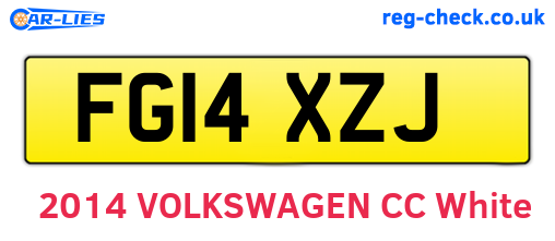 FG14XZJ are the vehicle registration plates.