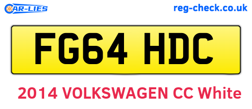 FG64HDC are the vehicle registration plates.