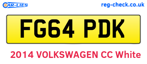 FG64PDK are the vehicle registration plates.