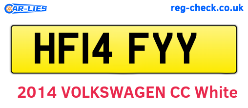 HF14FYY are the vehicle registration plates.