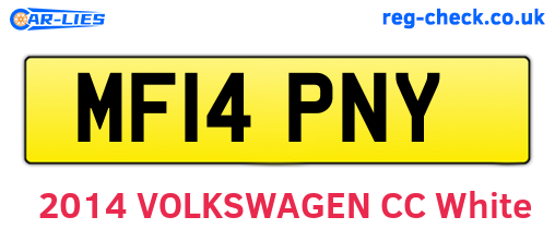 MF14PNY are the vehicle registration plates.