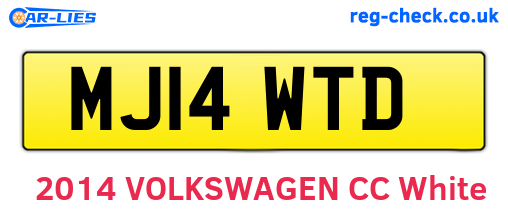 MJ14WTD are the vehicle registration plates.