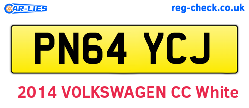 PN64YCJ are the vehicle registration plates.