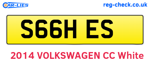 S66HES are the vehicle registration plates.