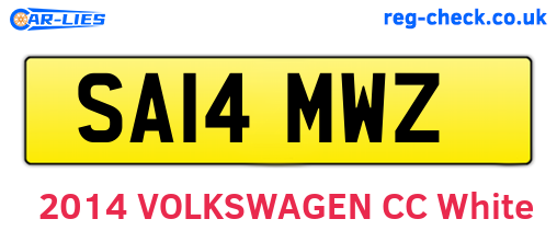 SA14MWZ are the vehicle registration plates.