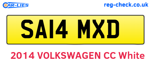 SA14MXD are the vehicle registration plates.
