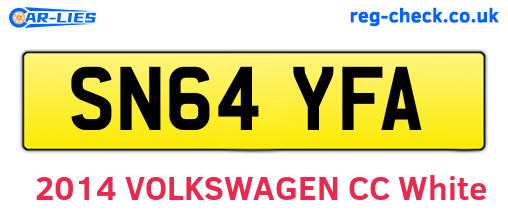 SN64YFA are the vehicle registration plates.