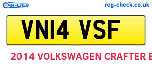 VN14VSF are the vehicle registration plates.