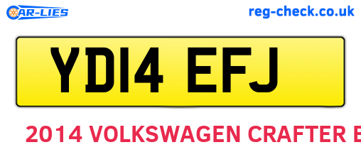 YD14EFJ are the vehicle registration plates.