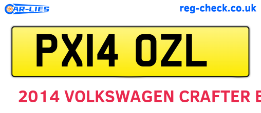 PX14OZL are the vehicle registration plates.