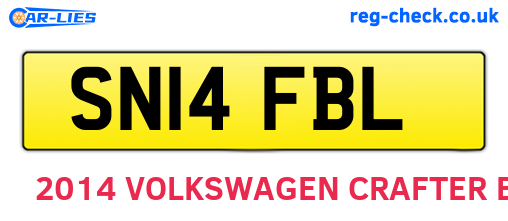 SN14FBL are the vehicle registration plates.