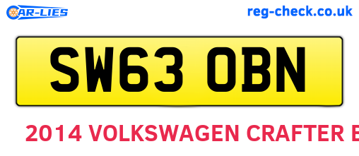 SW63OBN are the vehicle registration plates.