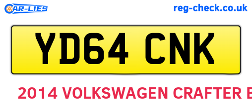 YD64CNK are the vehicle registration plates.