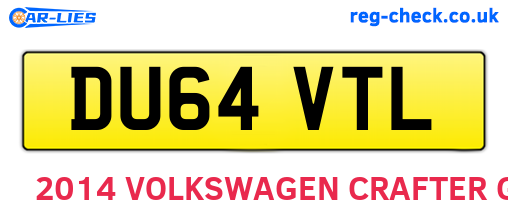 DU64VTL are the vehicle registration plates.