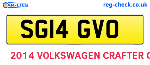 SG14GVO are the vehicle registration plates.
