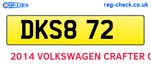 DKS872 are the vehicle registration plates.