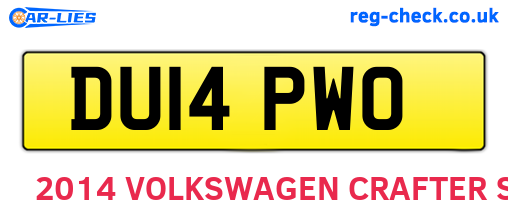 DU14PWO are the vehicle registration plates.