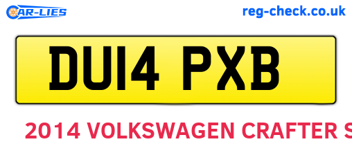 DU14PXB are the vehicle registration plates.