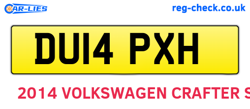 DU14PXH are the vehicle registration plates.