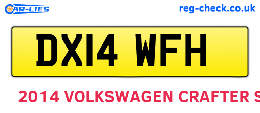 DX14WFH are the vehicle registration plates.