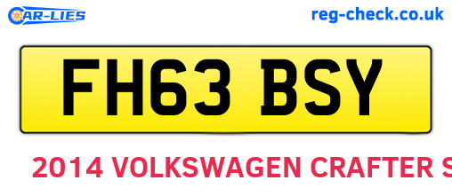 FH63BSY are the vehicle registration plates.