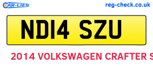 ND14SZU are the vehicle registration plates.