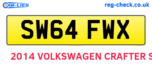 SW64FWX are the vehicle registration plates.