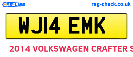 WJ14EMK are the vehicle registration plates.