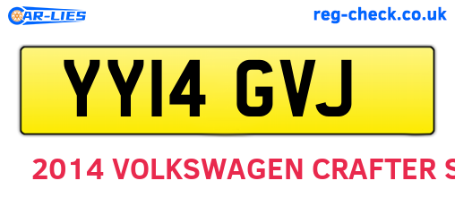 YY14GVJ are the vehicle registration plates.