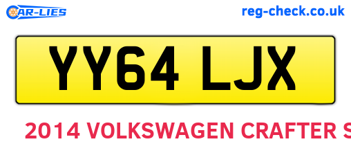 YY64LJX are the vehicle registration plates.