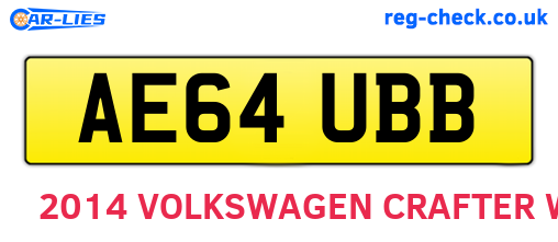AE64UBB are the vehicle registration plates.