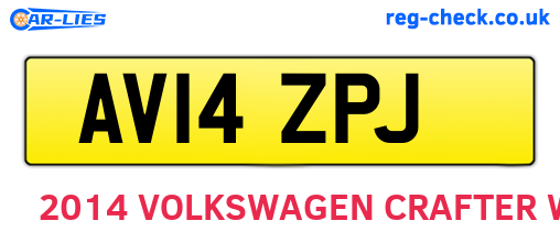 AV14ZPJ are the vehicle registration plates.
