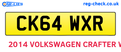 CK64WXR are the vehicle registration plates.