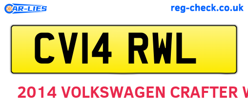 CV14RWL are the vehicle registration plates.