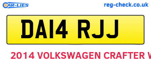 DA14RJJ are the vehicle registration plates.