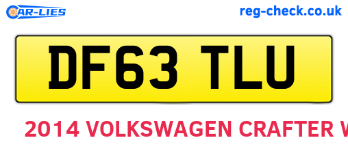 DF63TLU are the vehicle registration plates.