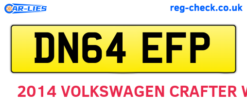 DN64EFP are the vehicle registration plates.
