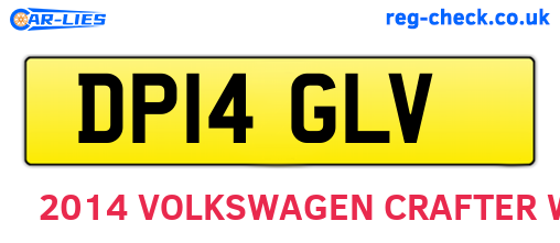 DP14GLV are the vehicle registration plates.