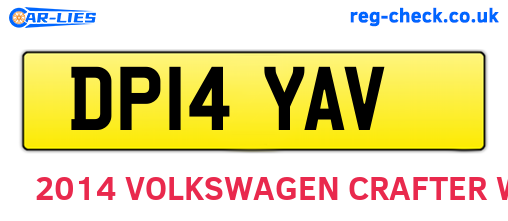 DP14YAV are the vehicle registration plates.