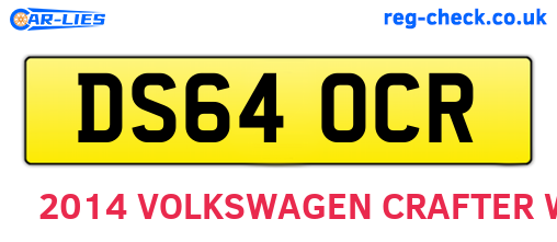 DS64OCR are the vehicle registration plates.