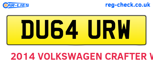 DU64URW are the vehicle registration plates.