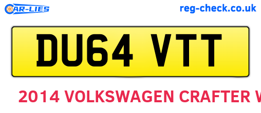 DU64VTT are the vehicle registration plates.