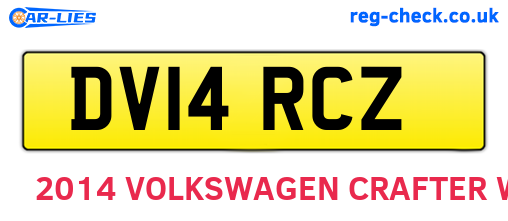 DV14RCZ are the vehicle registration plates.
