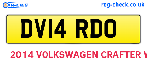 DV14RDO are the vehicle registration plates.