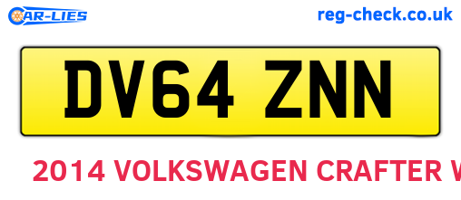 DV64ZNN are the vehicle registration plates.