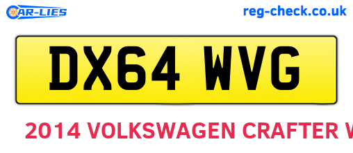DX64WVG are the vehicle registration plates.