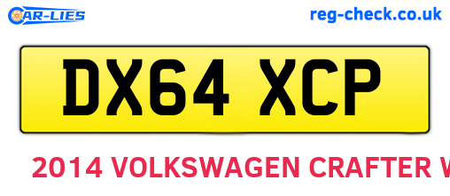 DX64XCP are the vehicle registration plates.