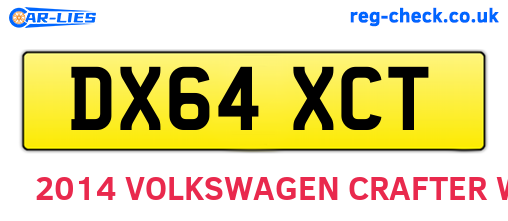 DX64XCT are the vehicle registration plates.
