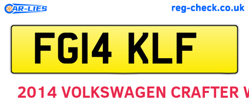 FG14KLF are the vehicle registration plates.