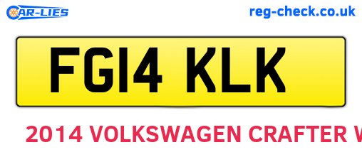 FG14KLK are the vehicle registration plates.